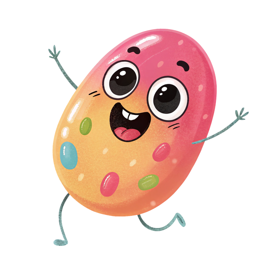 Happy Colorful Easter Egg Character with Expressions on Transparent Background png
