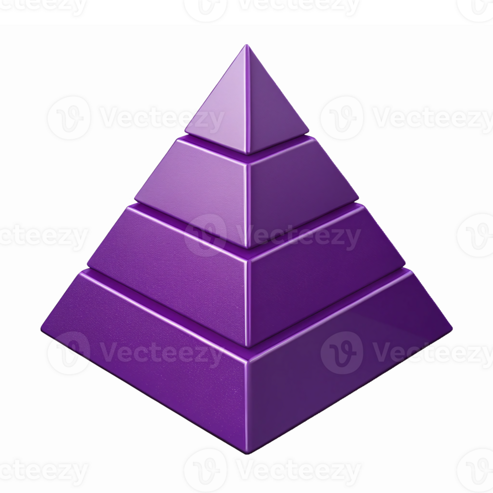 Purple Three Dimensional Pyramid with Glossy Finish for Modern Design Projects png