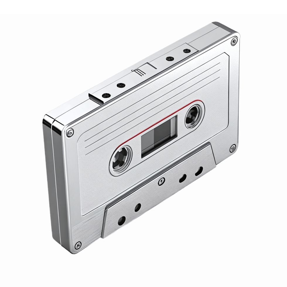 Retro Audio Cassette Tape with Transparent Background for Vintage Music Designs png