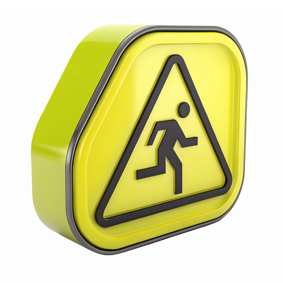 Caution Emergency Exit Symbol Sign Transparent Background Safety Indicator png