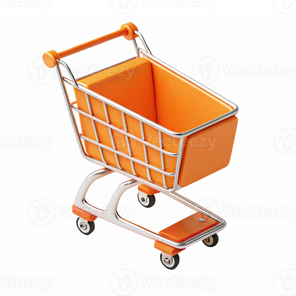 Orange Shopping Cart Design for Retail and ECommerce Applications png