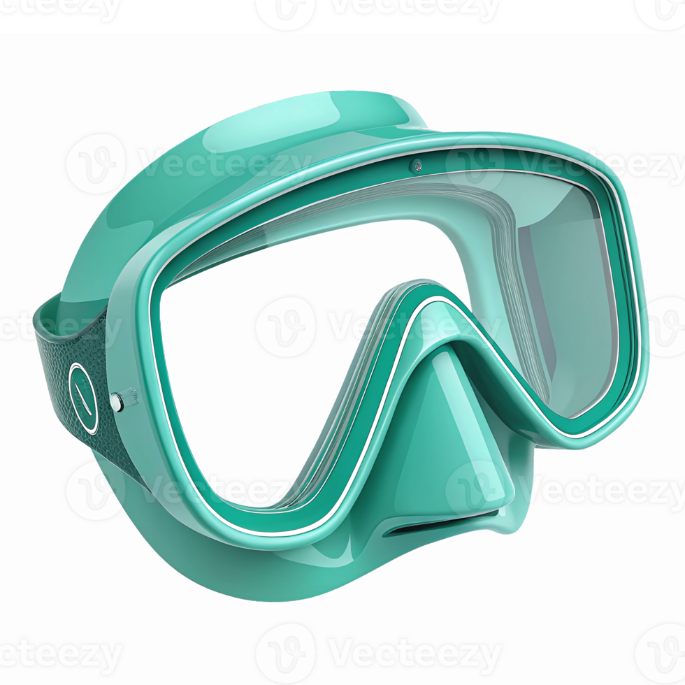 Turquoise Diving Mask with Transparent Background for Water Sports and Underwater Adventures png