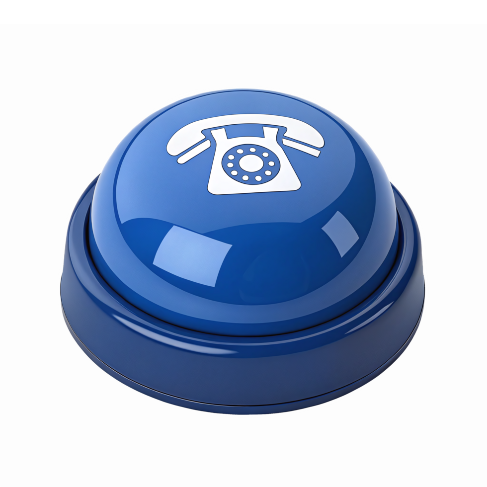 Blue Telephone Button for Calling Communication Alert Notification Systems png