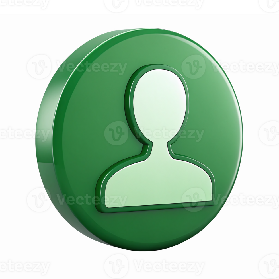 Green User Profile with Transparent Background for Digital Applications png