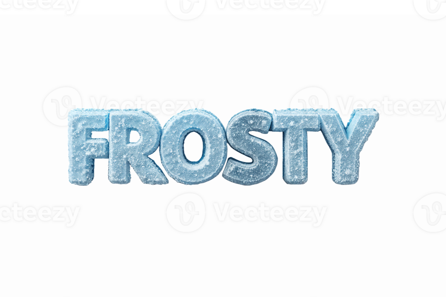 Frosty Text Design with Icy Blue Letters Ideal for Winter Themed Projects and Decorations png