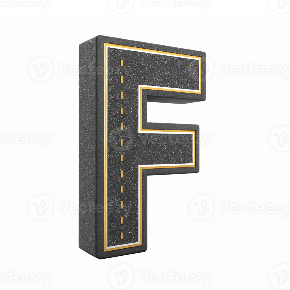 Bold 3D Letter F Design with Gold Outline on Transparent Background for Branding and Marketing png