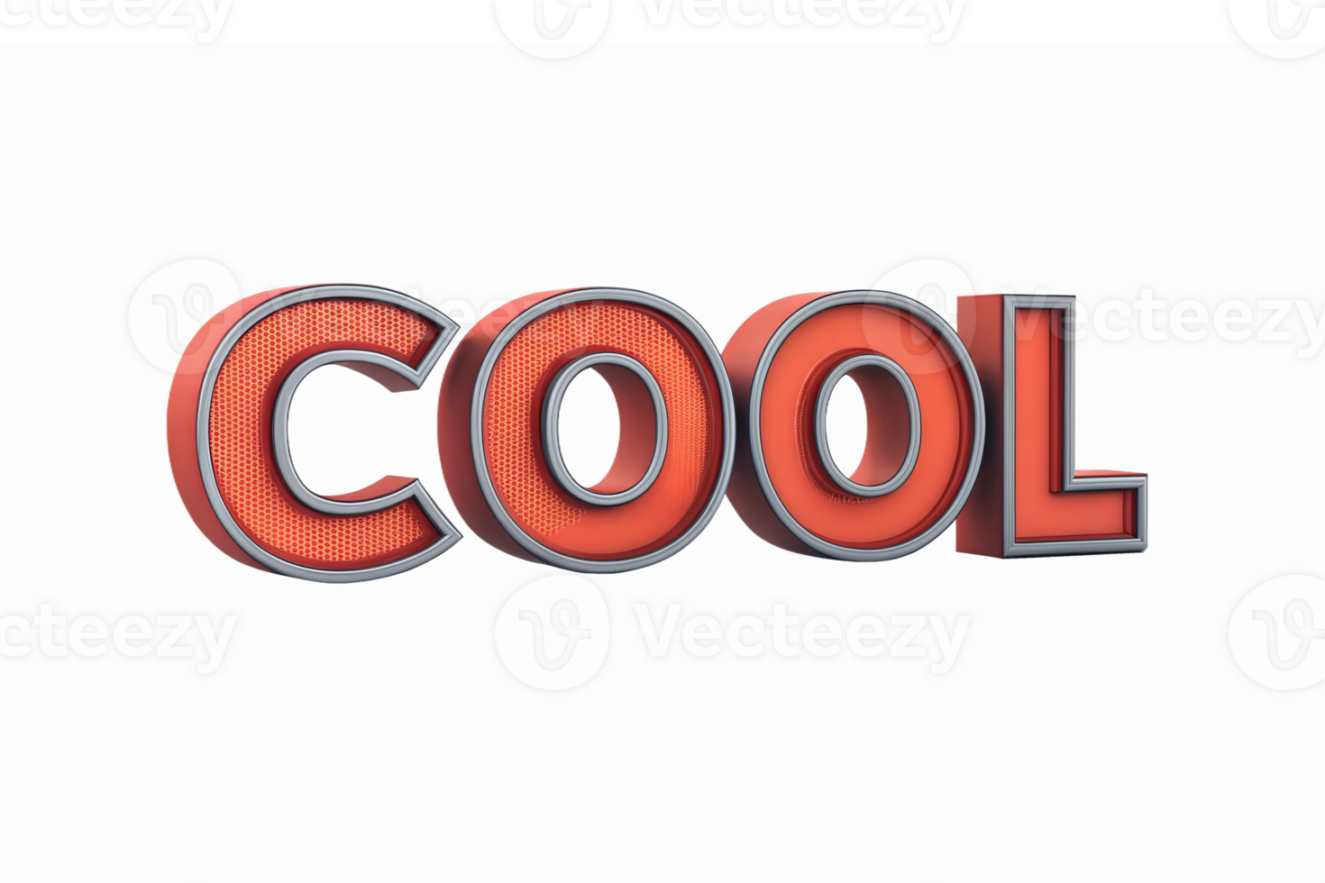 Stylish 3D Text Design of the Word Cool with Modern Typography on Transparent Background png