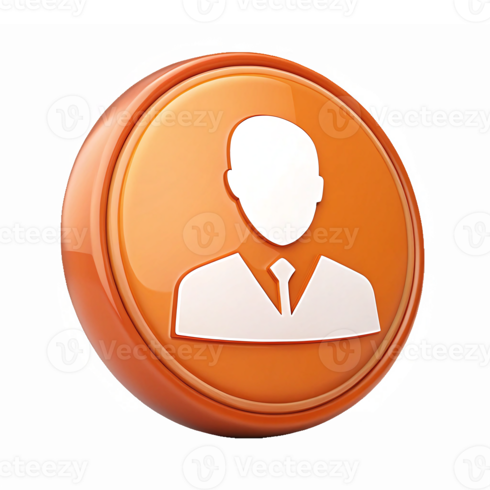 Modern Orange User Profile on Transparent Background for Digital Applications png