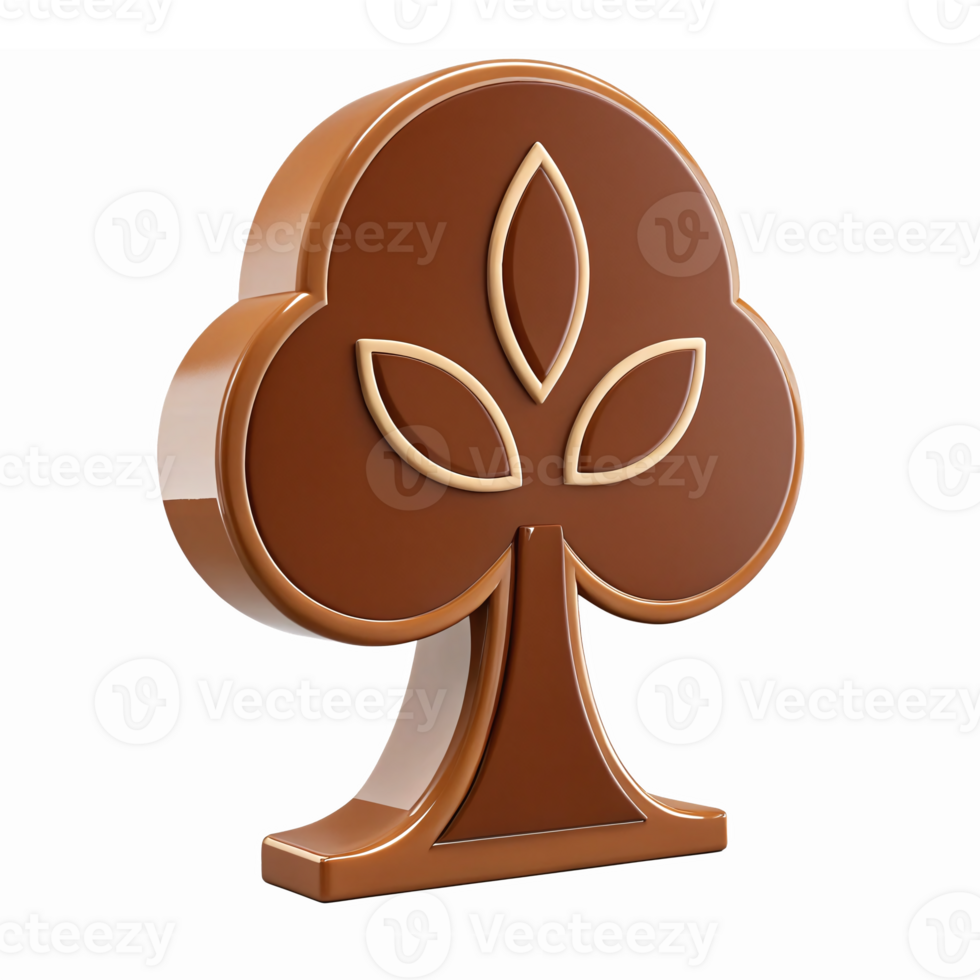 Stylish Brown Tree with Leaves for Eco-Friendly Design and Branding Applications png