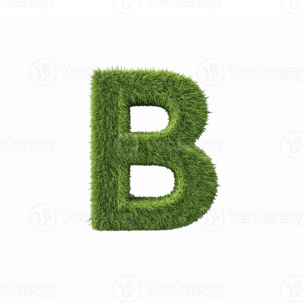 Green Grass Letter B Decorative Element for Nature Themed Designs and Creative Projects png