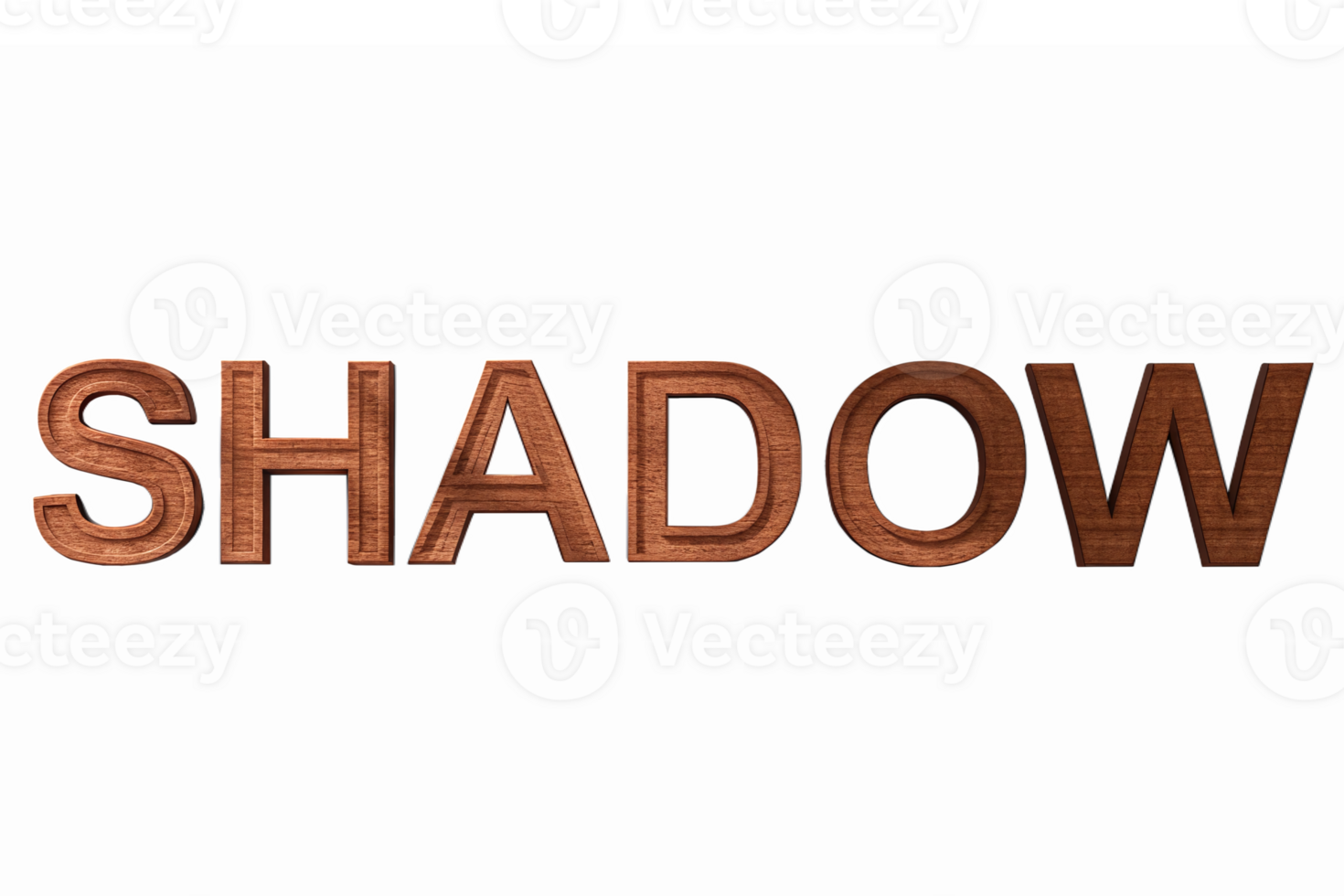 Wooden Shadow Text Effect with Transparent Background for Graphic Design and Online Projects png