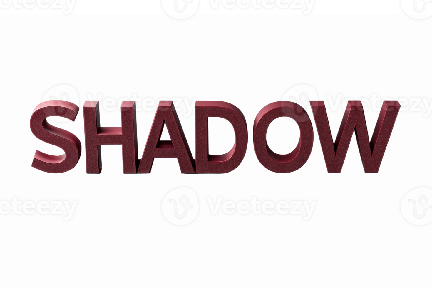 3D Shadow Text Effect in Deep Red Color with Transparent Background for Modern Design Projects png