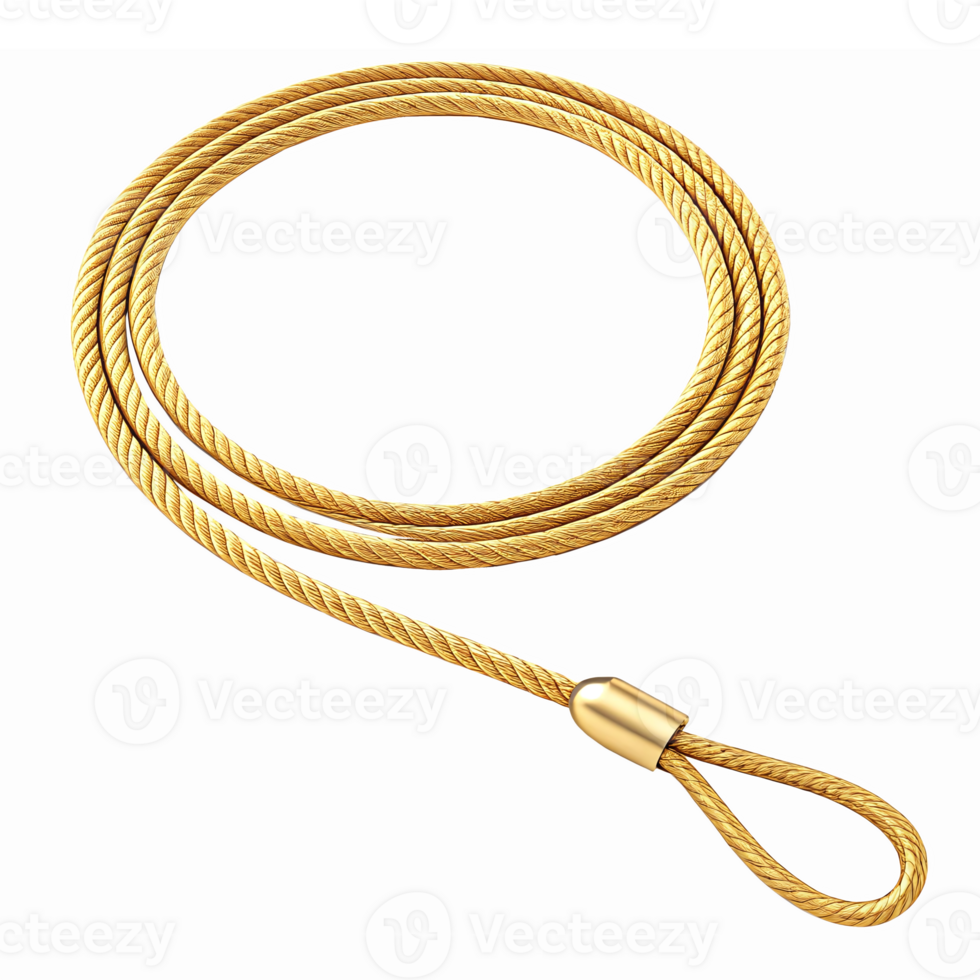 Gold Rope Lasso with Loop Designed for Western Themed Graphics and Branding Projects png