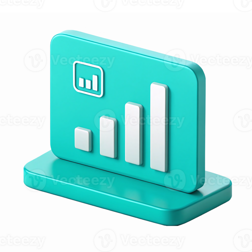 Analytics Dashboard with Bar Graph and Data Visualization Elements in Teal Color png