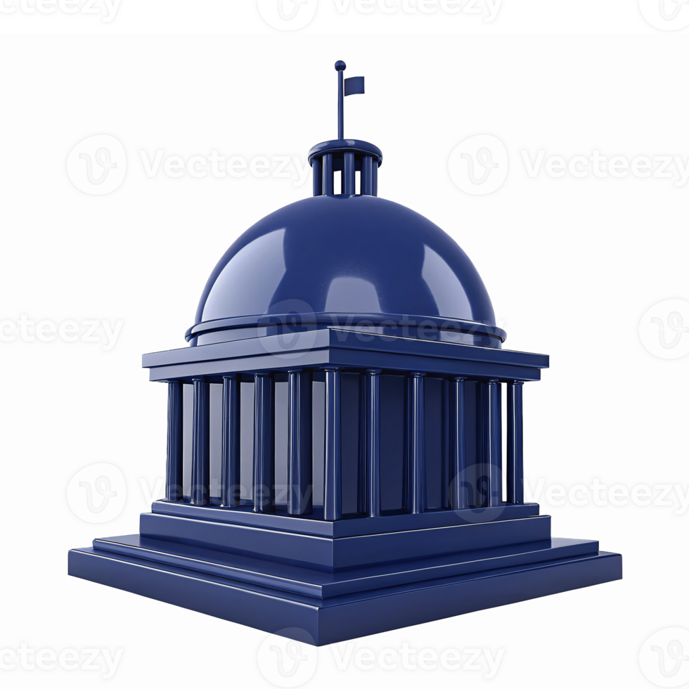 Elegant Blue Dome Structure with Columns Symbolizing Government and Authority png