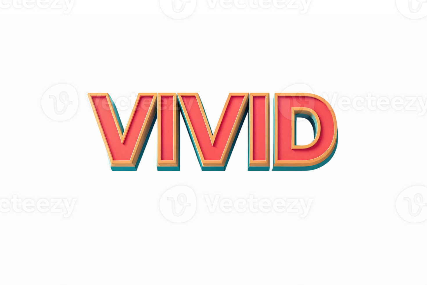 Vivid 3D Text Representation with Bold Colors and Shading for Modern Design Applications png