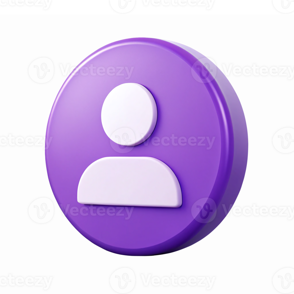 Purple User Profile on Transparent Background for App and Website Design png