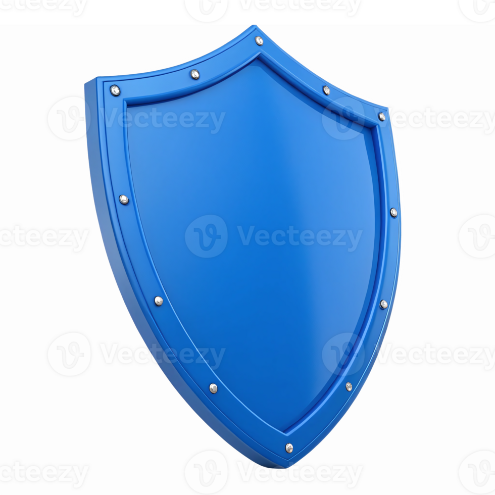 Blue Shield with Metal Studs for Protection Security and Defense Concepts png