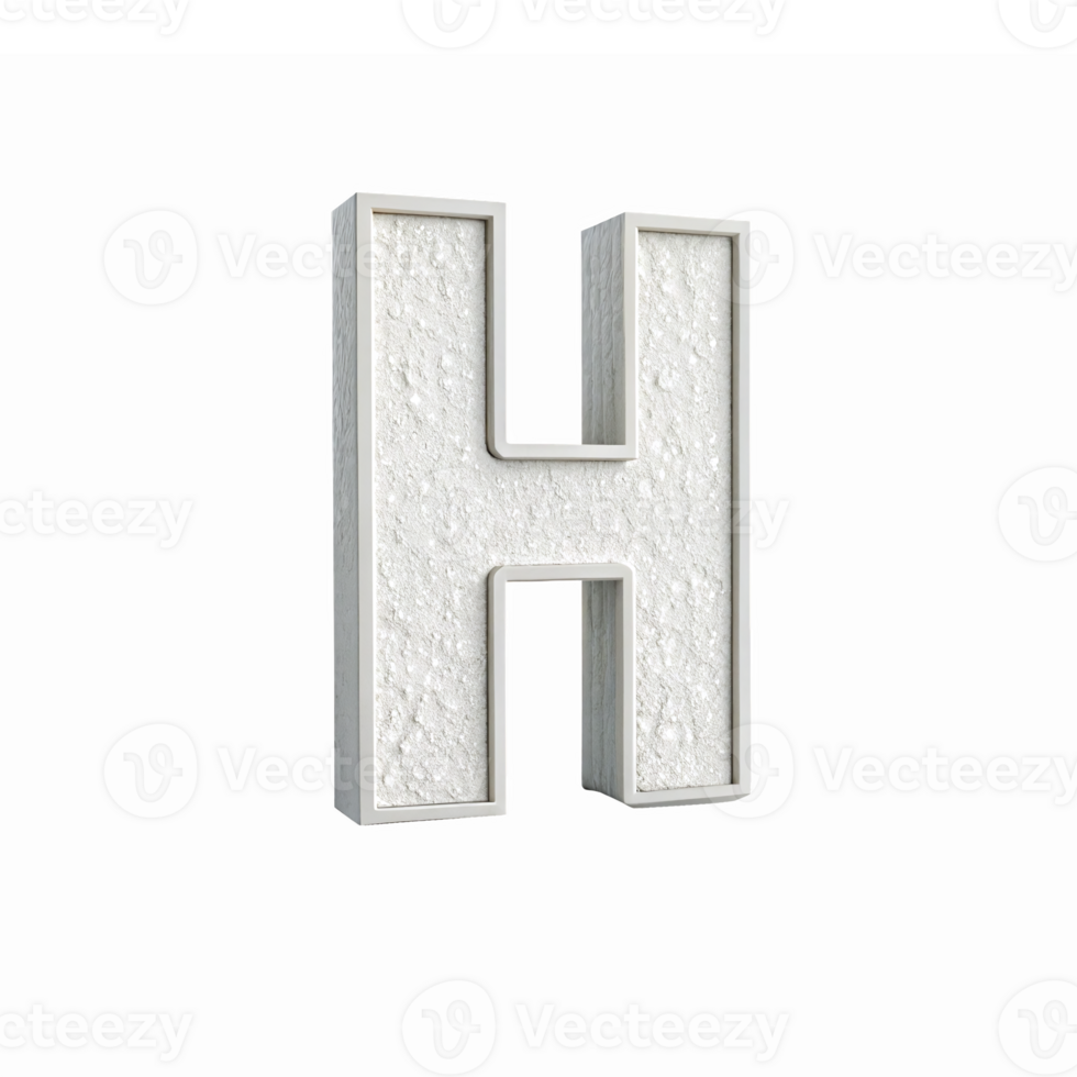 Stylish White Block Letter H on Transparent Background for Modern Design Projects png