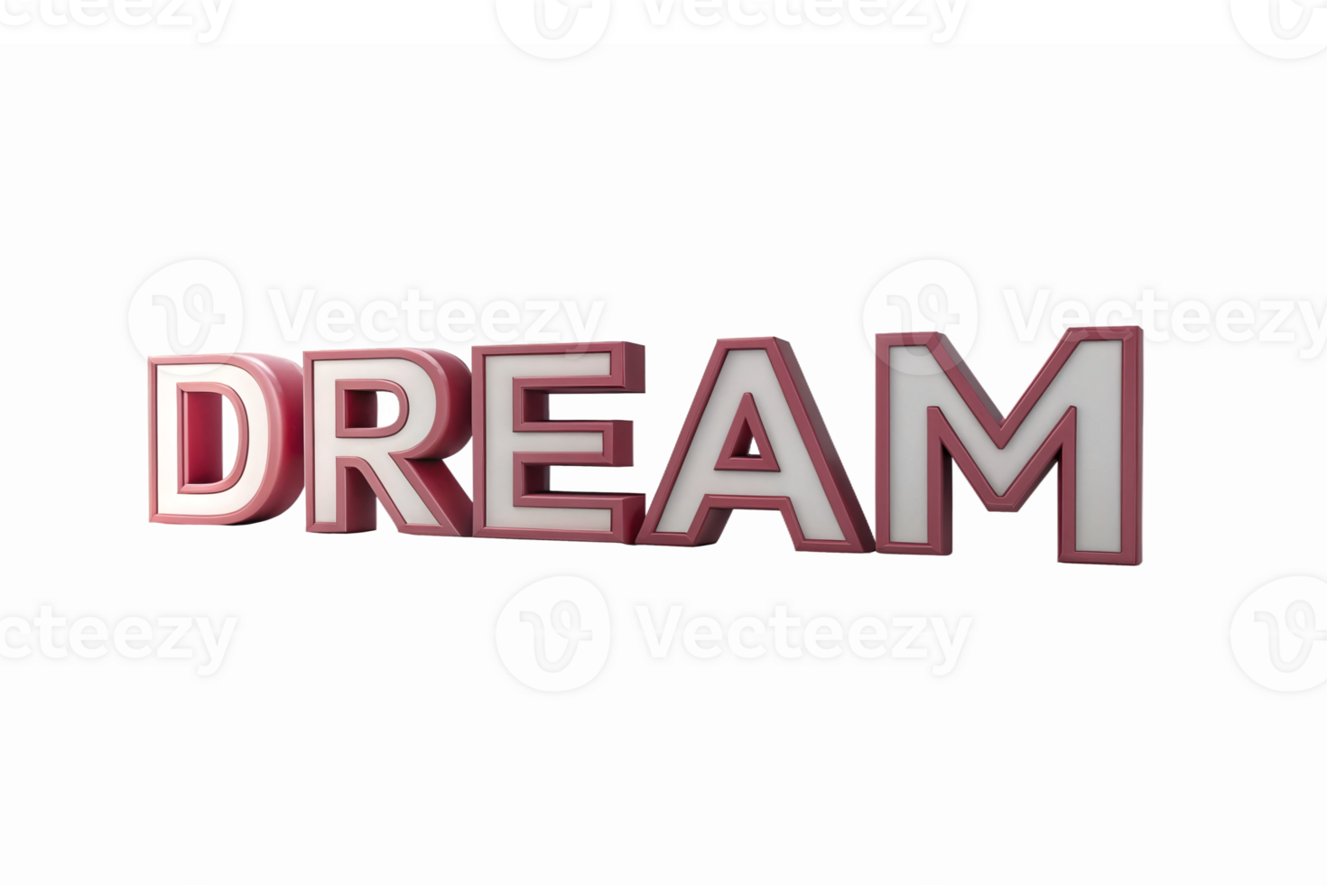 3D Glossy Text Dream with Depth and Shadows for Inspirational Decor and Branding png