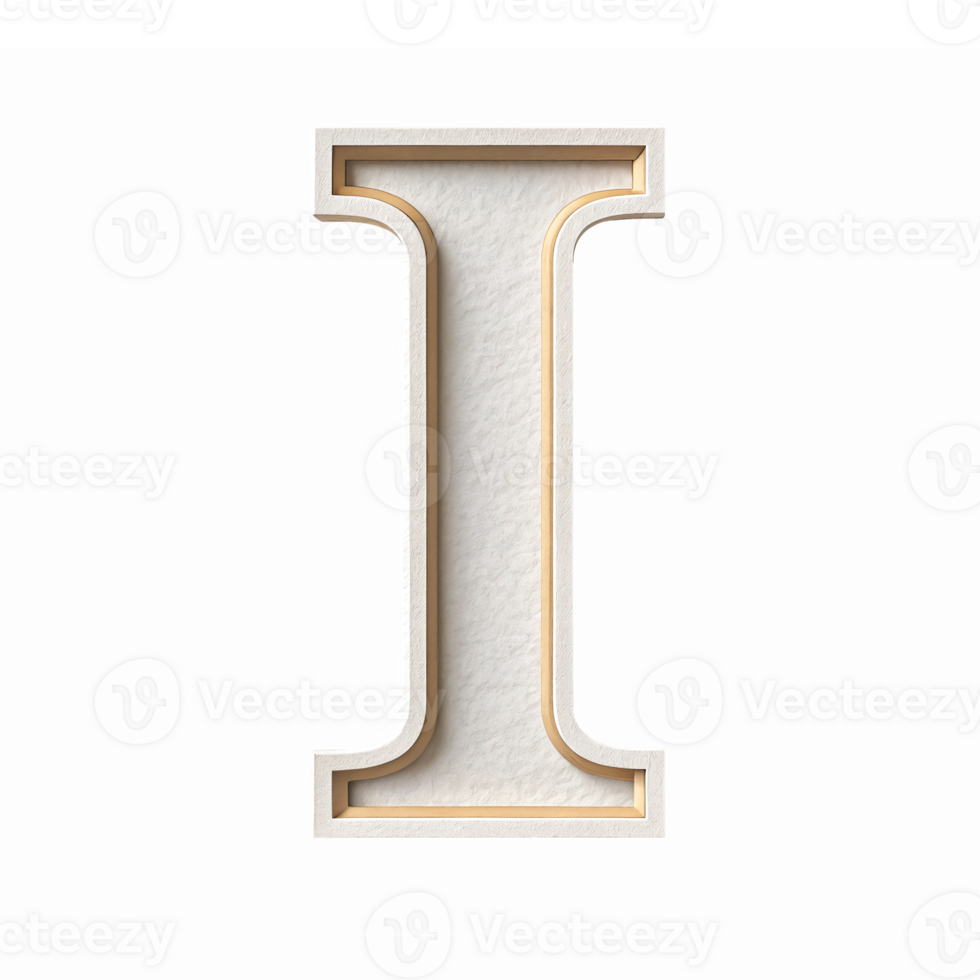 Elegant 3D Letter I Design with Textured Finish for Creative Projects and Custom Typography png