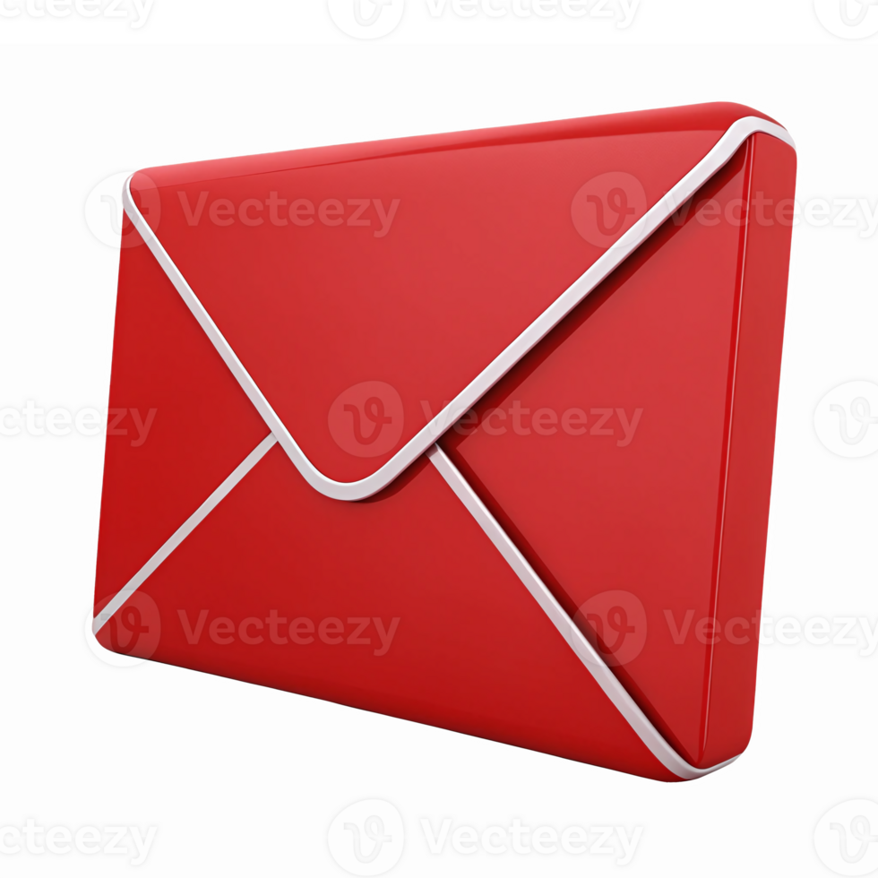 Red Envelope Representing Messages Greetings and Invitations with Transparent Background png