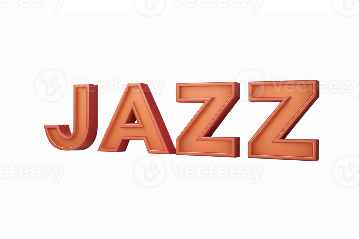 Stylized 3D Text Representation of Jazz with Bold Typography and Modern Design png