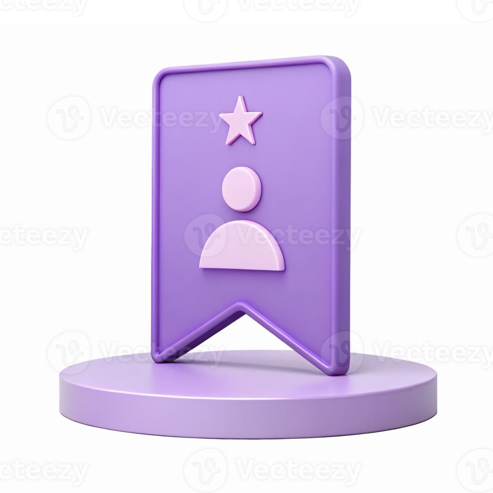 Purple User Badge with Star on a Round Base for User Profiles and Online Recognition png