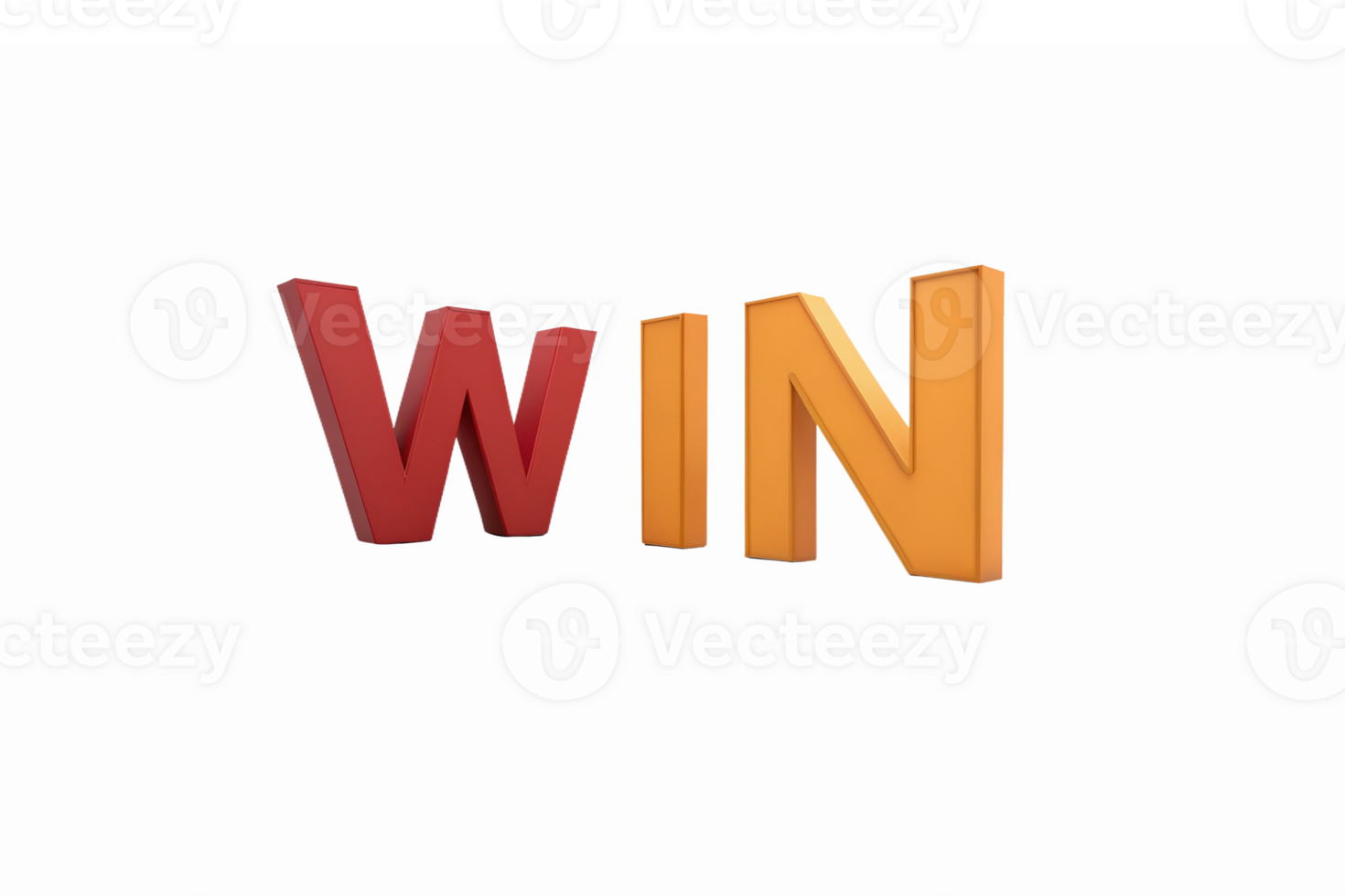 3D Text Graphic of Win in Vibrant Colors Ideal for Success Achievement and Motivation png