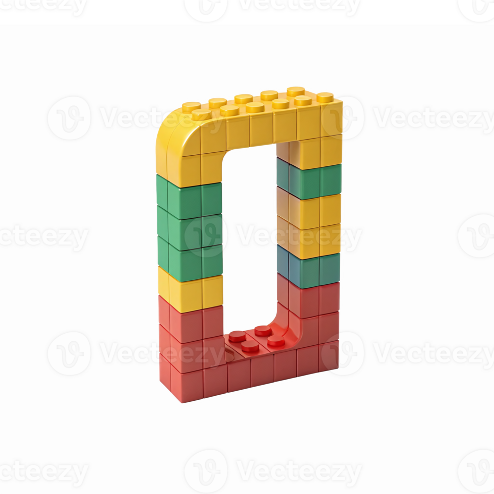 Colorful LEGO Block Frame with Transparent Background for Creative Design Projects png