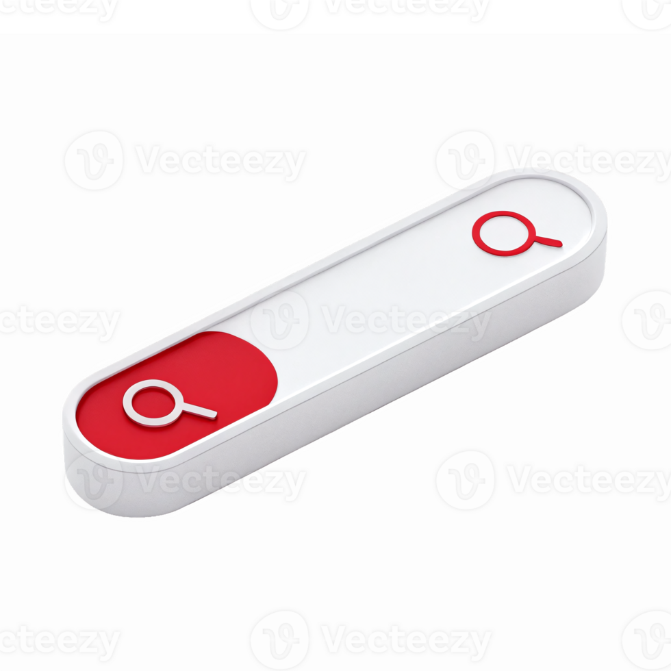 Modern Search Bar Design with Red Accent for User Interface Applications png