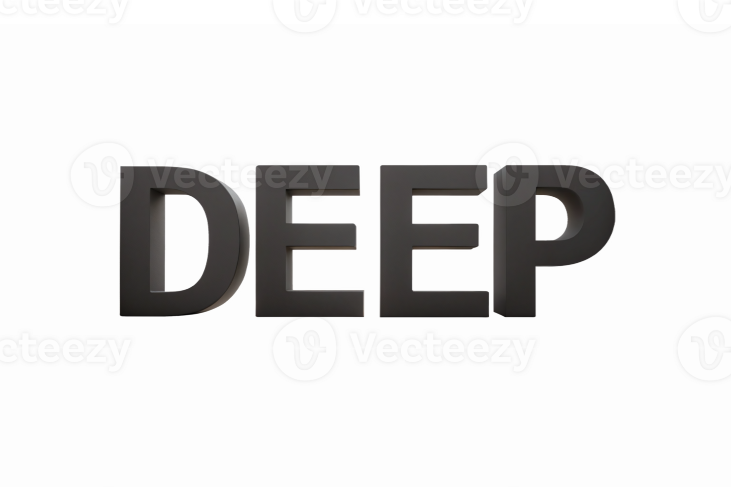 Bold Deep Text Graphic on Transparent Background for Modern Design Applications png
