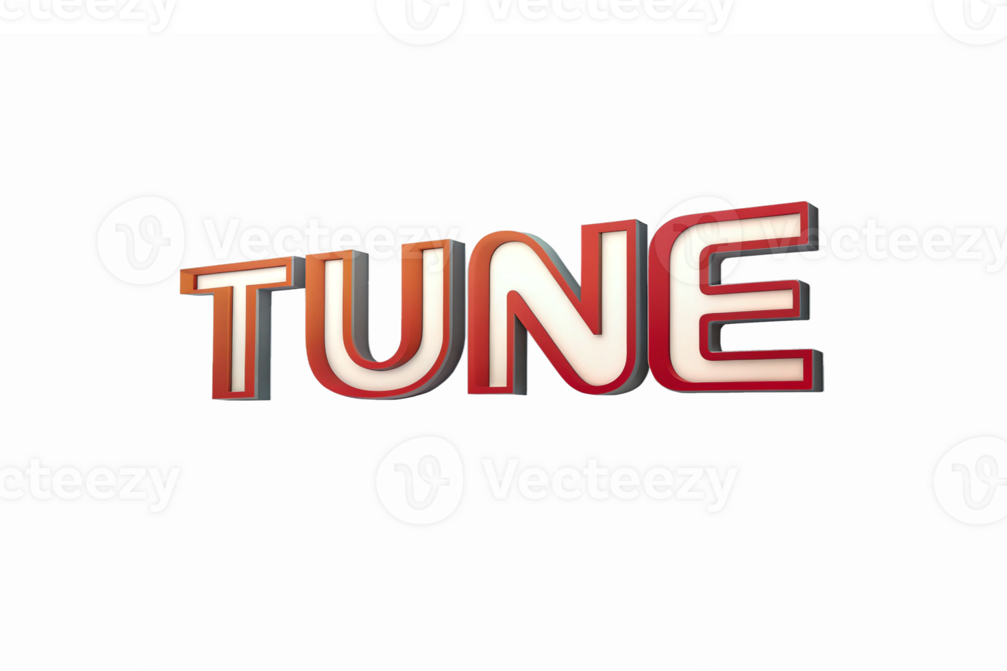 Tune Colorful 3D Text Illustration with Vibrant Shadows for Music and Entertainment Themes png