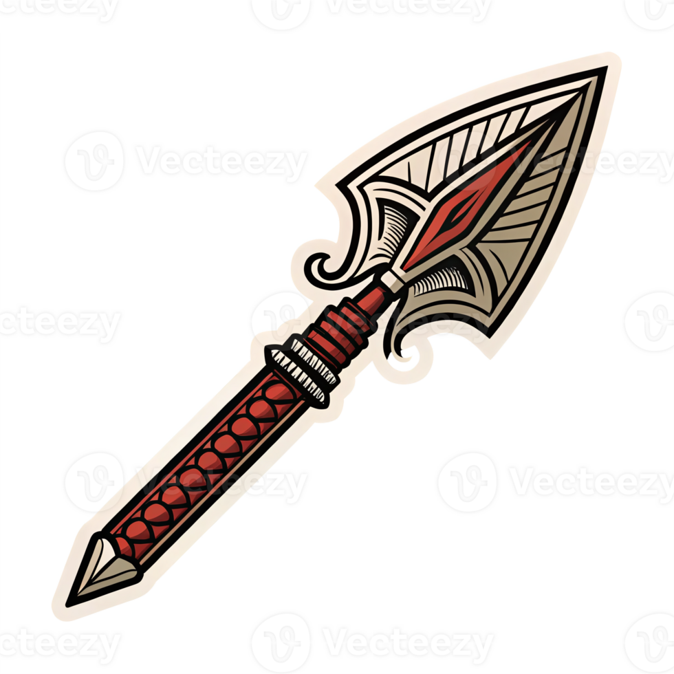 Intricate Vintage Spear Design for Historical Themes and Graphic Applications with Transparent Background png