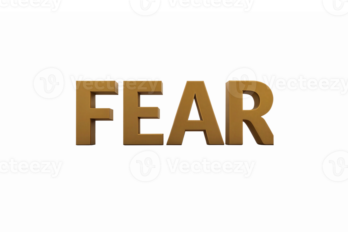 Bold 3D Text Design Representing Fear with a Glossy Finish and Transparent Background png