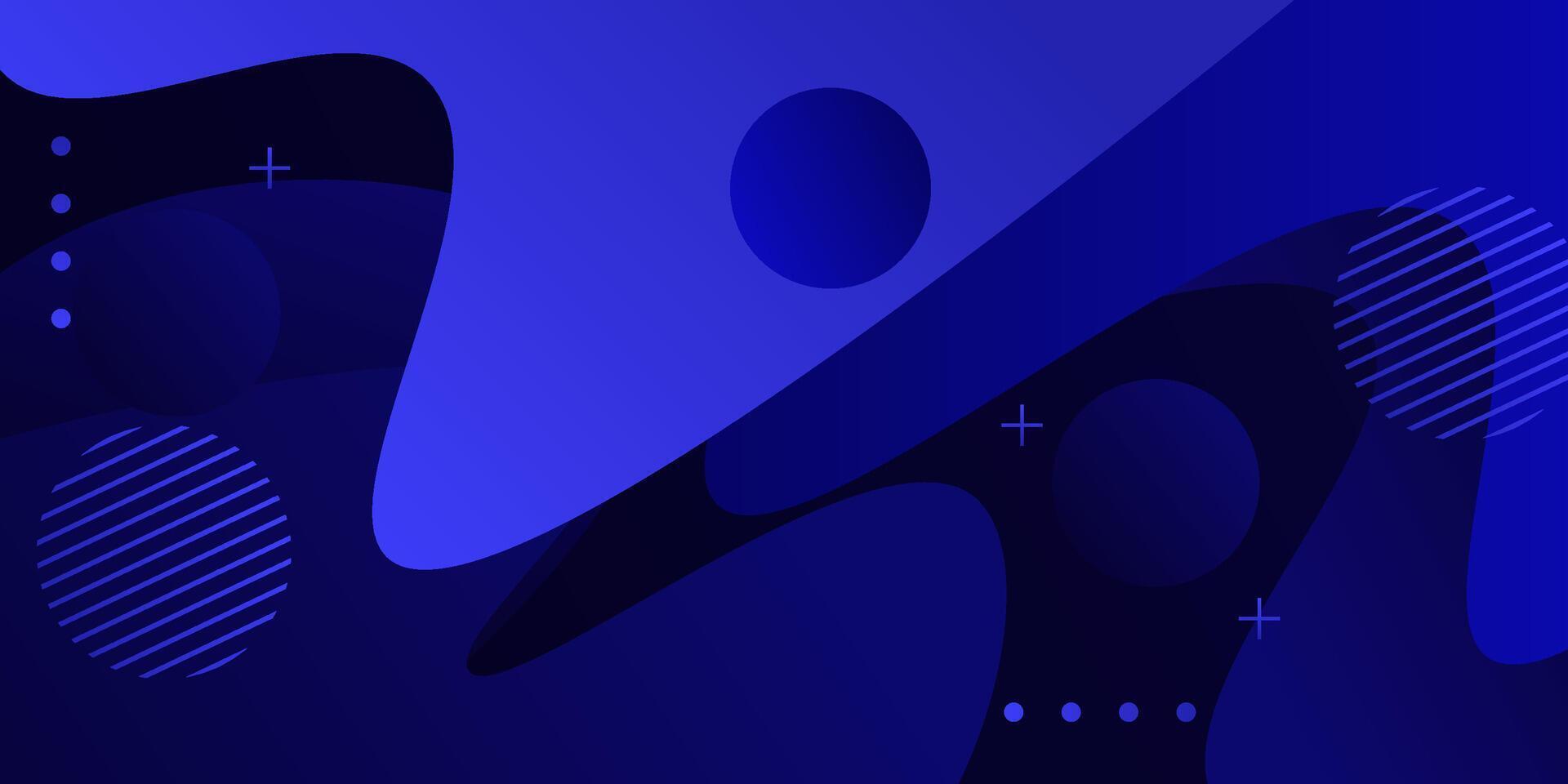 Colorful abstract wave shapes overlapping on blue 3D background. Modern background with trendy pattern concept. Eps10 vector