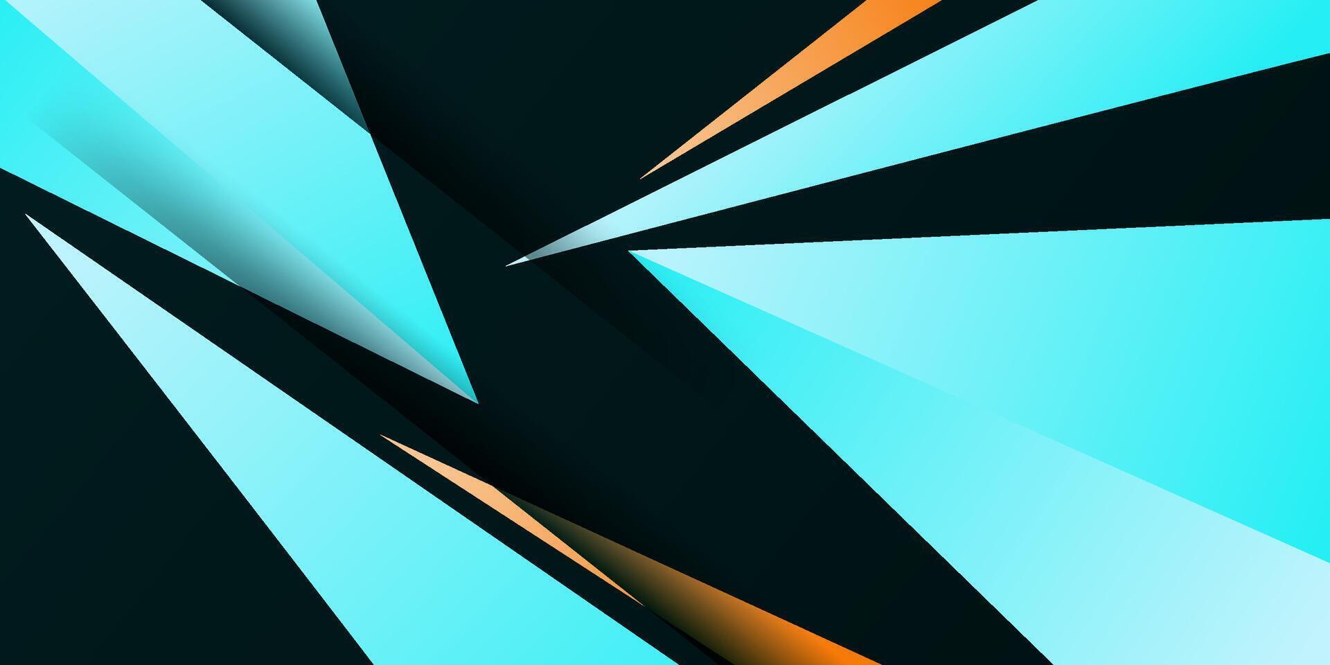 Abstract soft green and orange triangle background. Overlapping triangle shapes with shadow pattern on dark background. Eps10 vector
