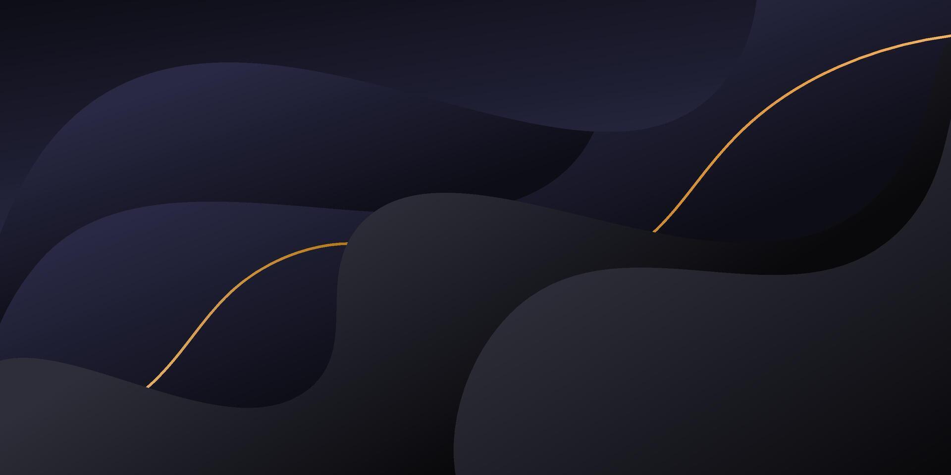 Dark gradient wavy geometric business banner design. Creative banner design with simple shape template. Eps10 vector