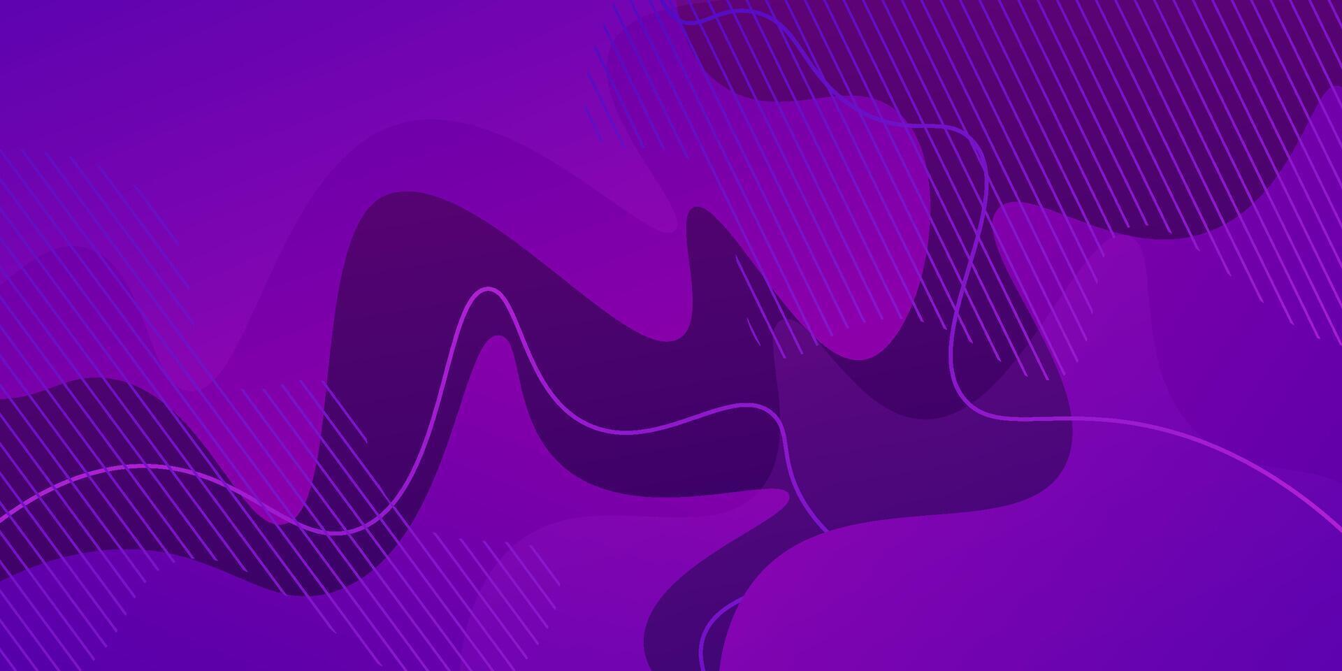 Abstract minimal wave background with dynamic dark purple color design. Simple geometric shape pattern. vector