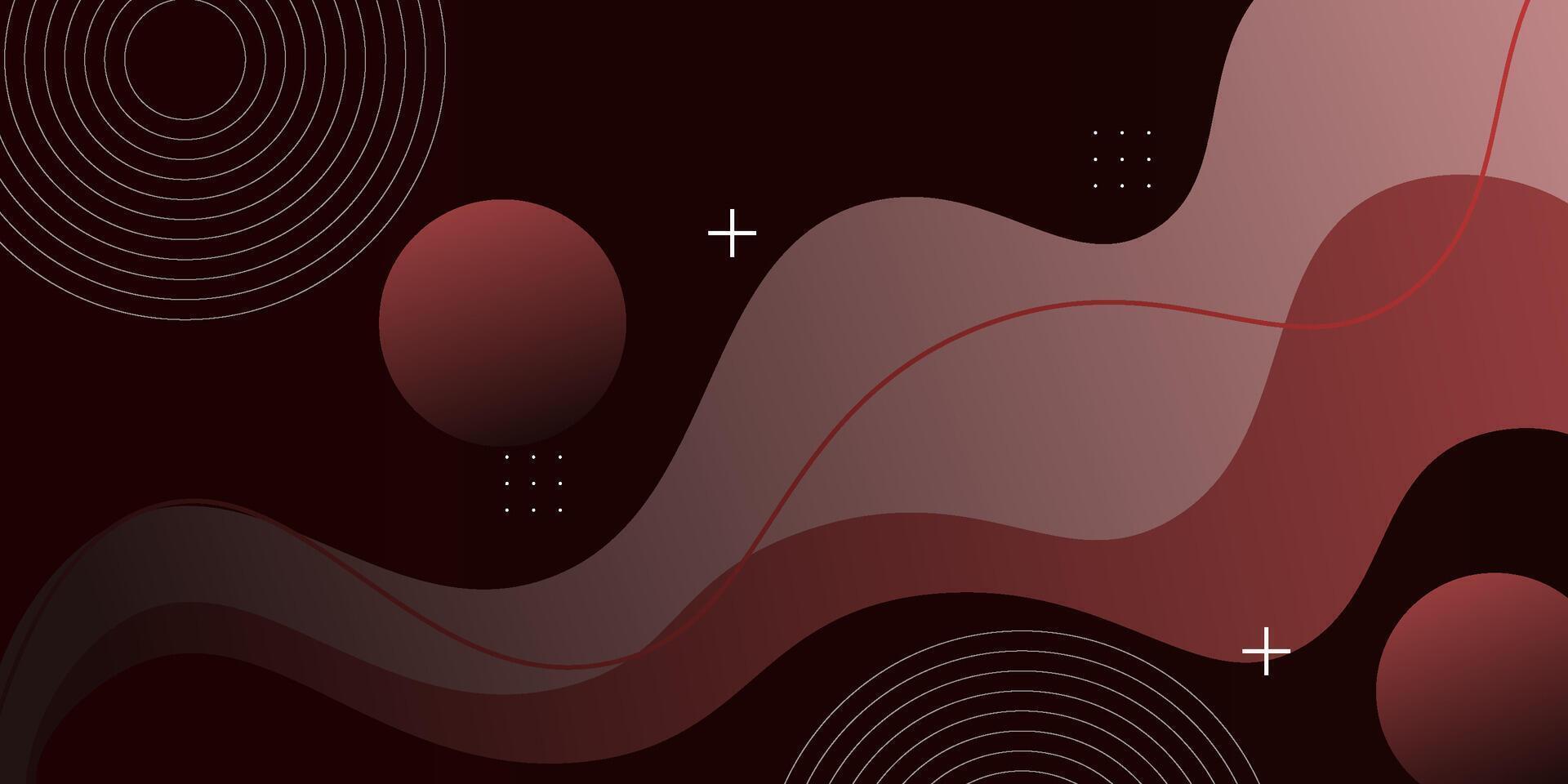 Dark red wave geometric background. Blue elements with fluid gradient. Dynamic shape composition. Eps10 vector