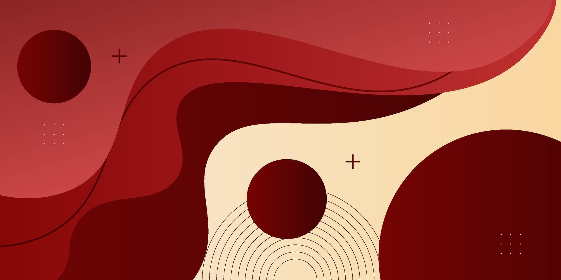Abstract dark red wave background with colorful wave fluid pattern. Brown background with trendy wave banner concept. Eps10 vector
