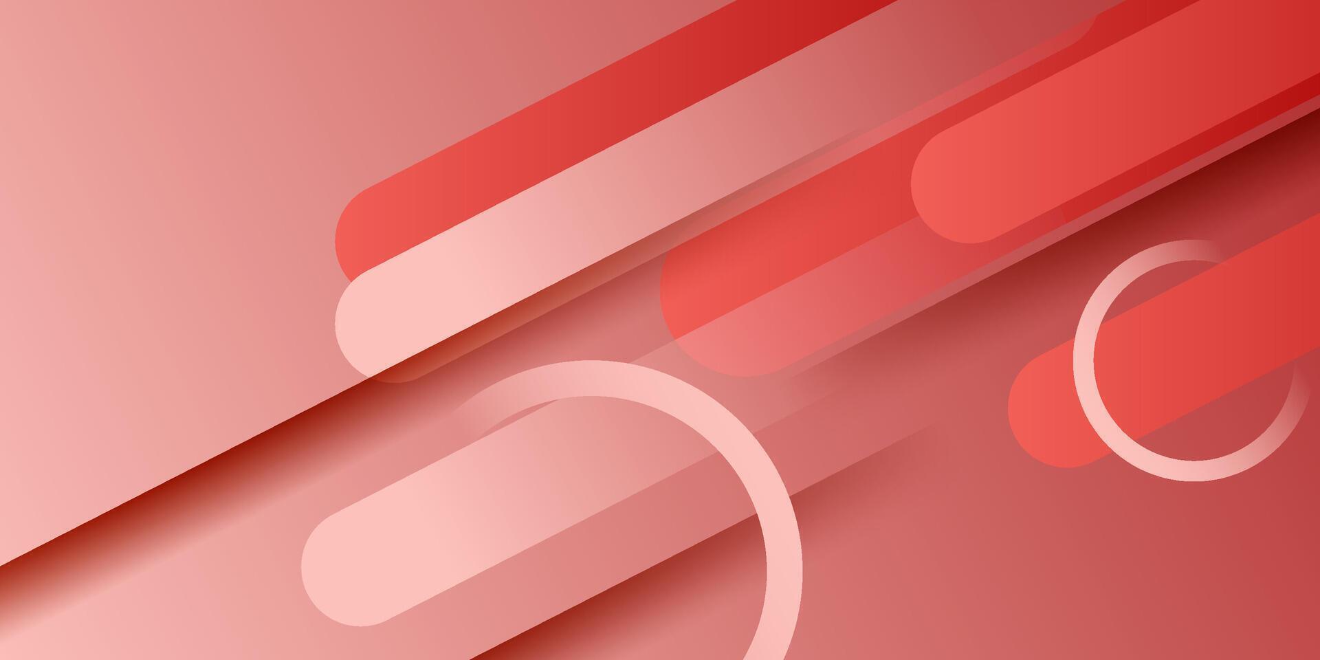 Abstract dynamic soft red color 3D background. Overlapping rectangle curved background. Eps10 vector