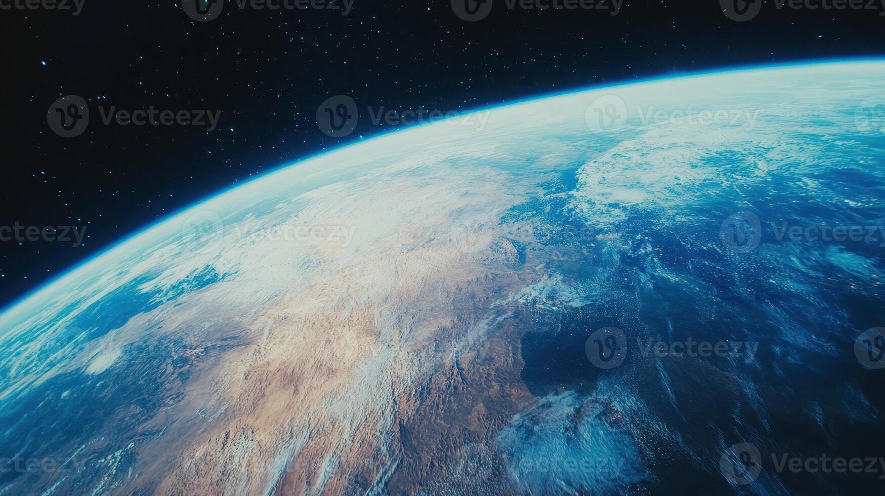 Earth from Space A Stunning View of Our Planet and Starry Skies Beyond The Atmosphere photo