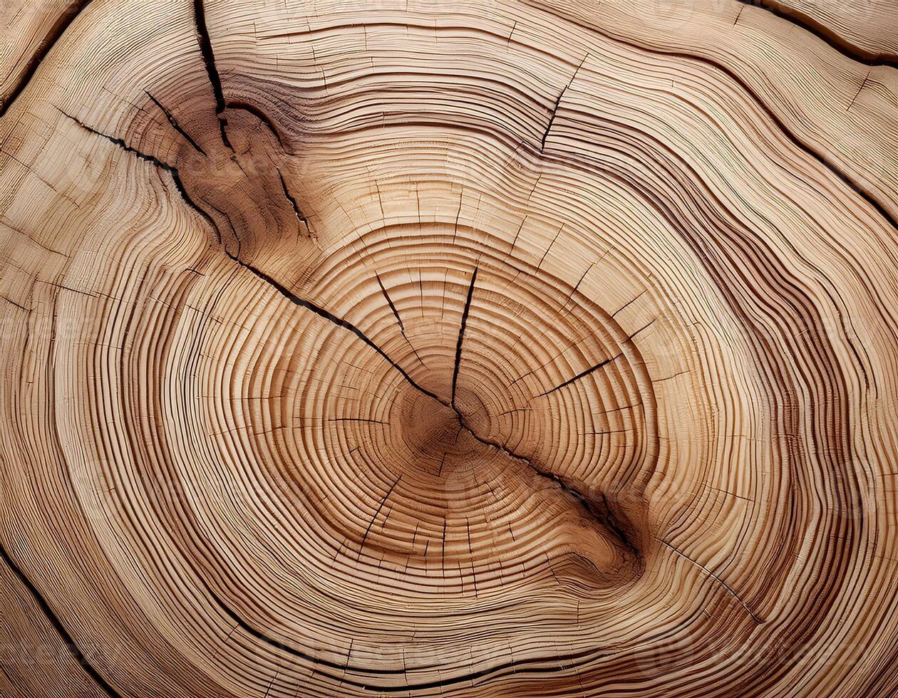 Natural pattern of tree rings in wood. photo