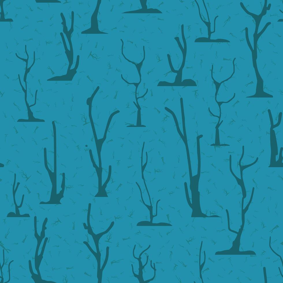 seamless pattern dry tree background vector
