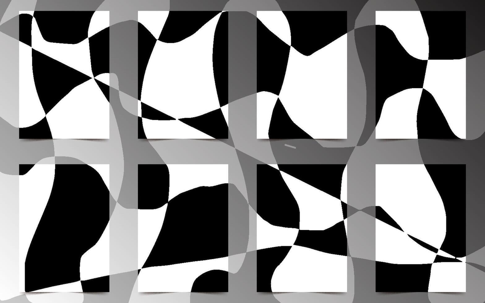 abstract white black A4 papper shapes covers collection vector