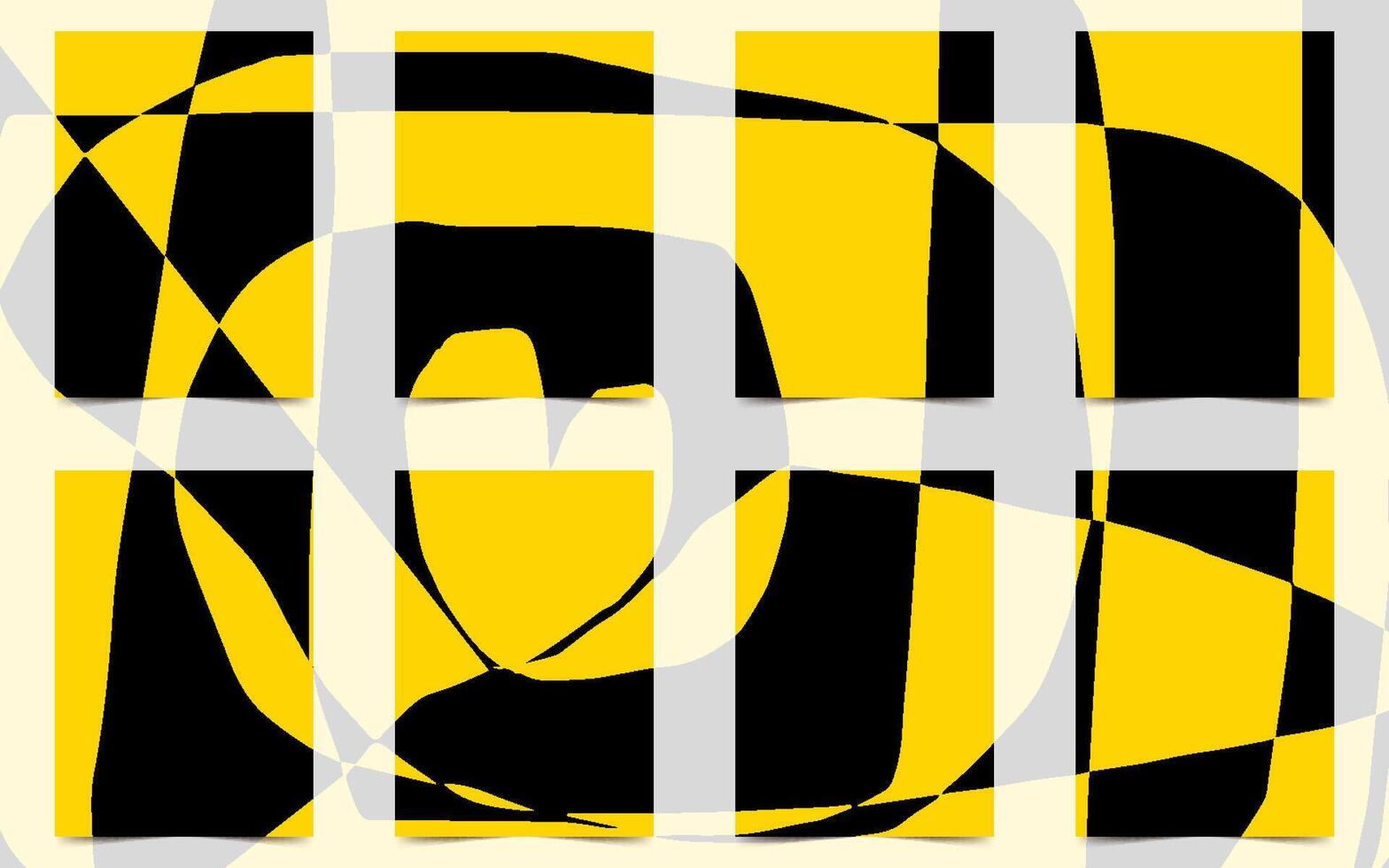 abstract A4 papper shapes yellow black covers collection vector