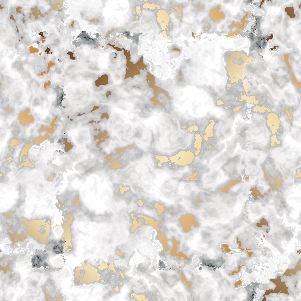 seamless pattern gold white marble texture background gold white vector