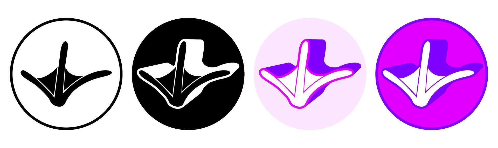 Set trendy rooster footprints icon. paw print symbol pictogram illustration vector