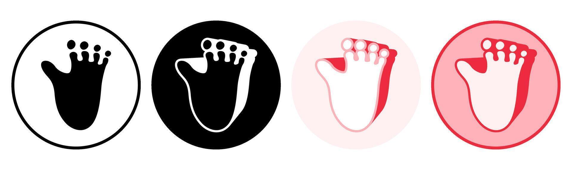 Set trendy gorilla footprints icon. paw print symbol pictogram illustration vector